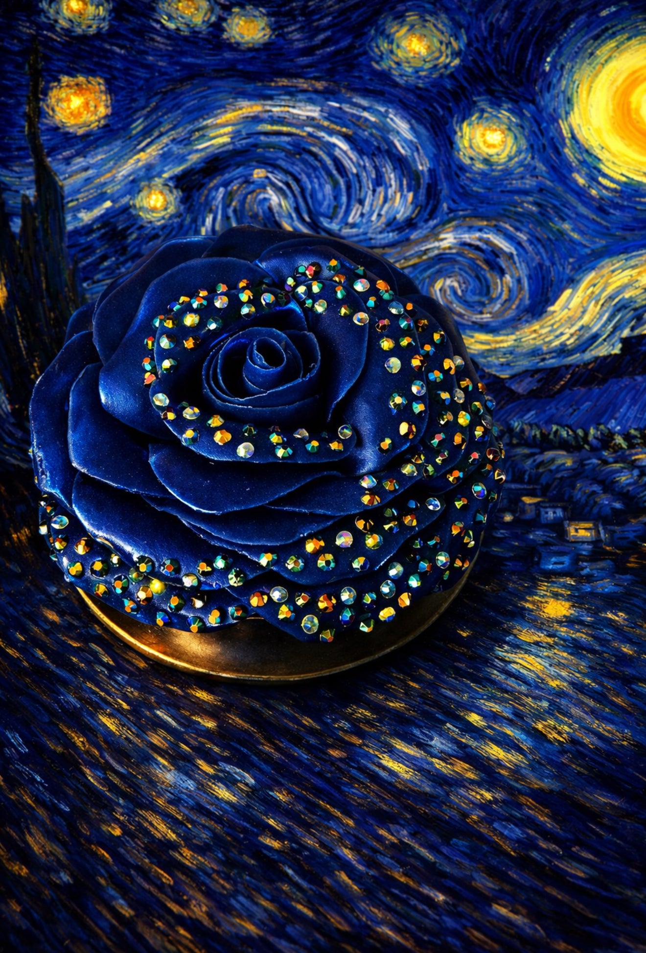 StarryNight Beeswax Rose Candle